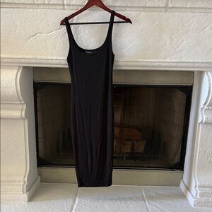 Simple Black Naked Wardrobe Midi Dress